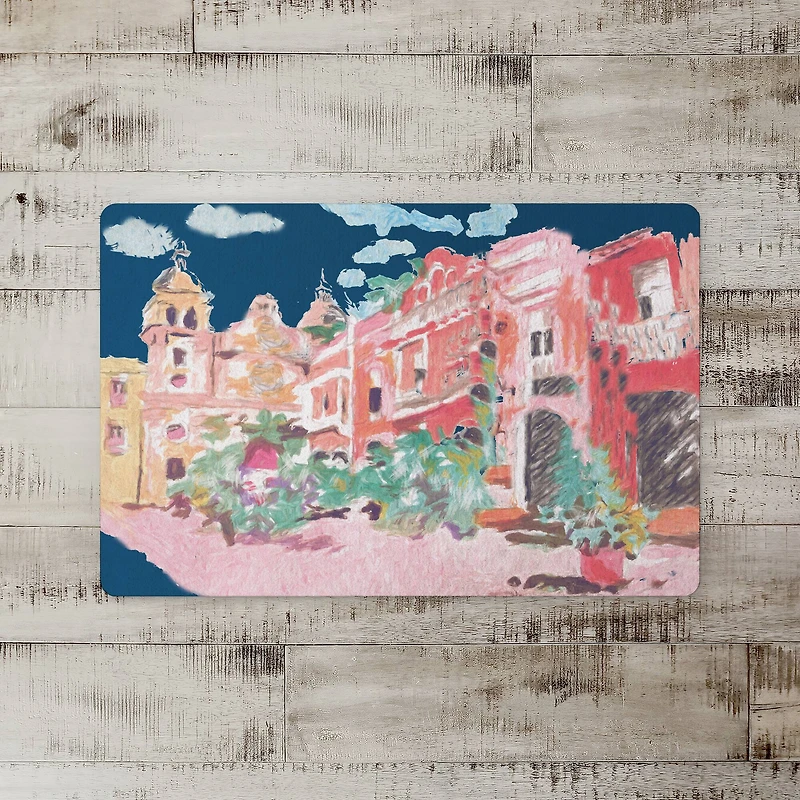 Pink City Square 27" x 18" Floor Mat