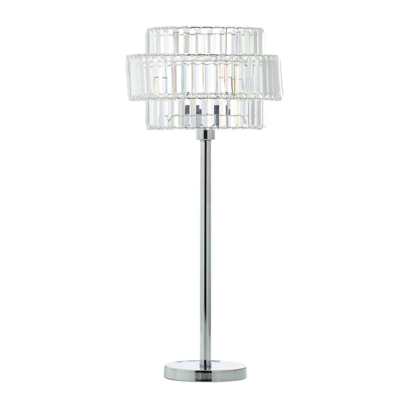 Silver Iron Contemporary Table Lamp, 30" x 13" x 13"