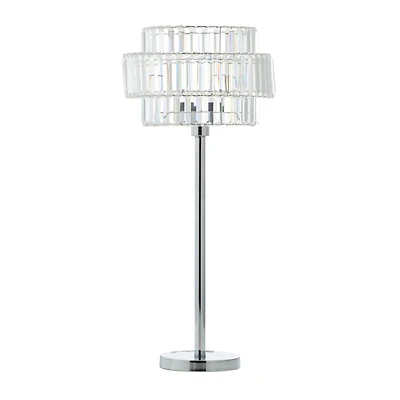 Silver Iron Contemporary Table Lamp, 30" x 13" x 13"