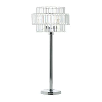 Silver Iron Contemporary Table Lamp, 30" x 13" x 13"
