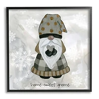 Stupell Industries Home Sweet Gnome Winter Snowflakes Framed Giclee Art