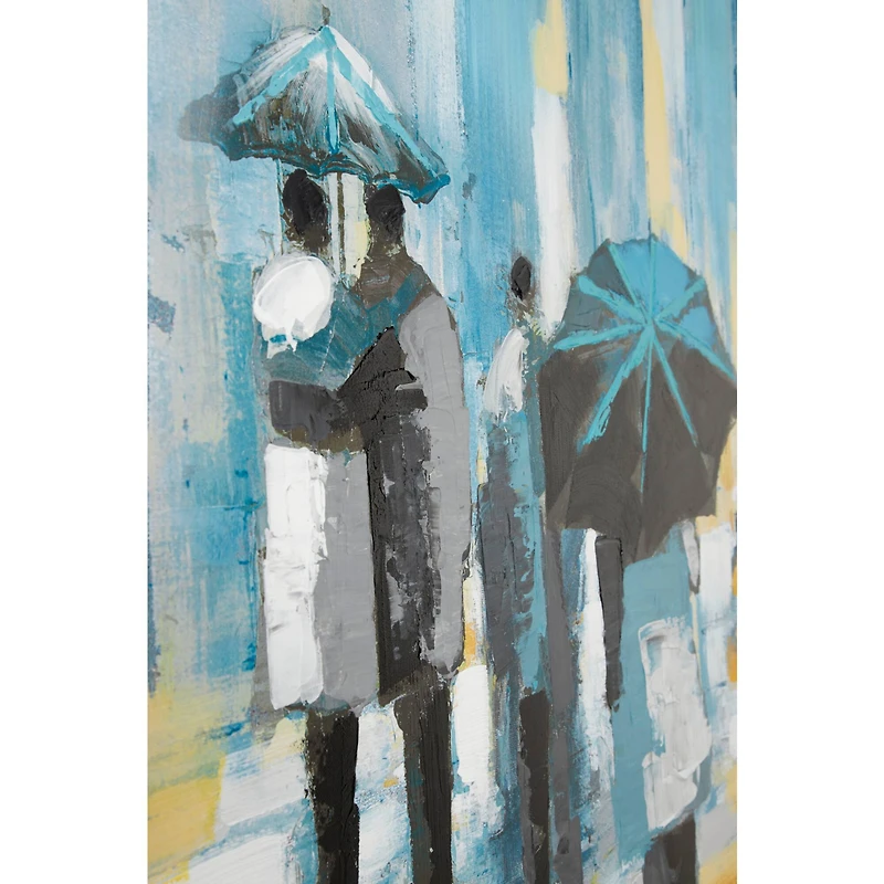 Blue Contemporary Canvas Wall Art, 39" x 39"