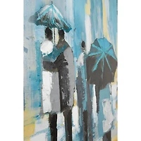 Blue Contemporary Canvas Wall Art, 39" x 39"