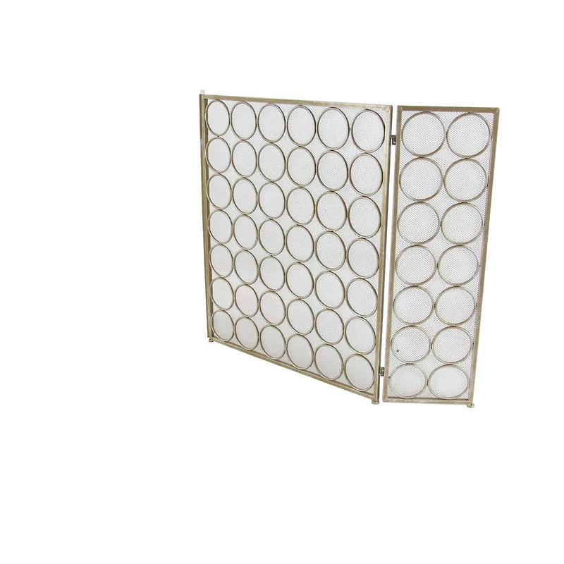 Brass Metal Modern Fireplace Screen, 32" x 47" x 1"