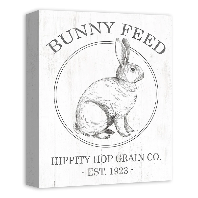 Bunny Feed Hippity Hop Grain Co. Canvas Wall Art