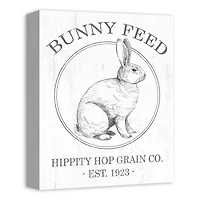 Bunny Feed Hippity Hop Grain Co. Canvas Wall Art
