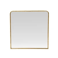 Hello Honey® Brass Finish Square Metal Framed Wall Mirror