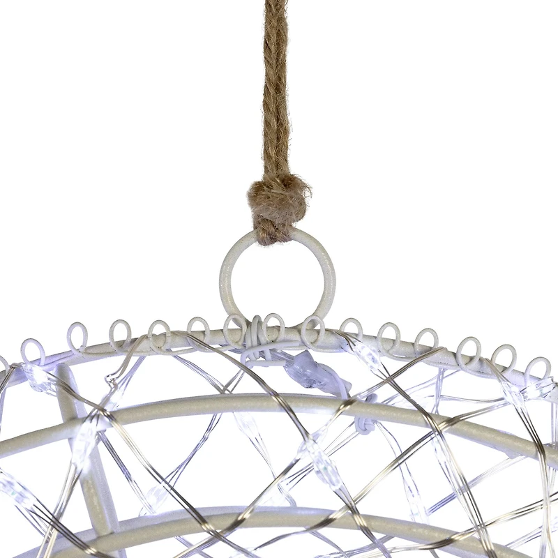 LED Lighted Hanging Christmas Wreath Decorations - 18" - Set of 2 - Cool White Lights