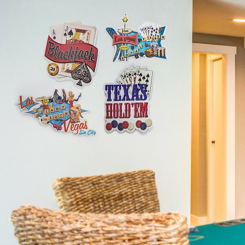 American Art Décor™ 17.25" Texas Hold'em Embossed Metal Sign