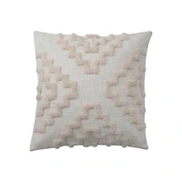 Hello Honey® Cotton Tufted Pillow with Pattern and Chambray Back