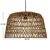 Hello Honey® 19.5" Boho Open Weave Metal and Paper Rope Ceiling Light