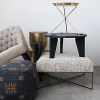 Hello Honey® 21" Brass Finish Art Deco Metal Folding Tray Table