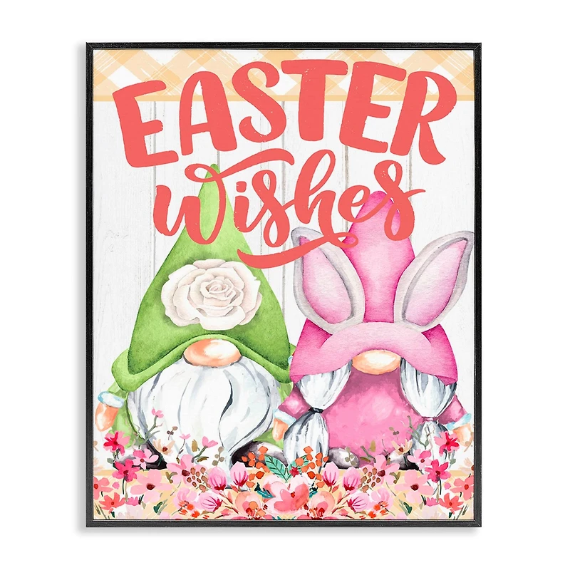 Stupell Industries Easter Wishes Gnomes Framed Giclee Art