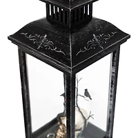 11" Black LED Lighted Halloween Lantern With Skull Head