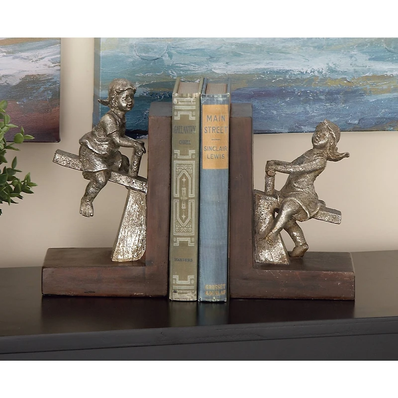 8" Brown Eclectic Children Bookends, 2ct.