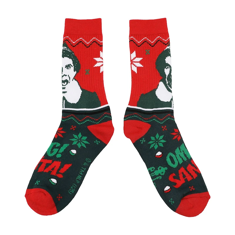 Elf™ Buddy Portrait 2-Pair Adult Athletic Crew Socks