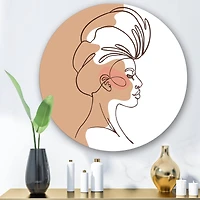 Designart - One Line Portrait of African American Woman II