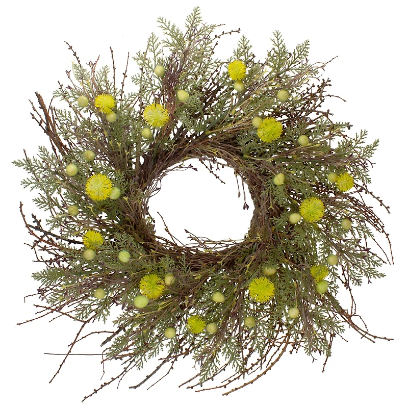 20" Burrs Catkins Leaves & Twig Wreath