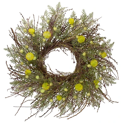 20" Burrs Catkins Leaves & Twig Wreath