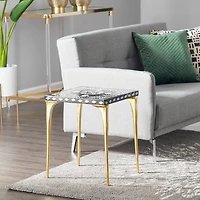 20" Gold Eclectic Aluminum Accent Table