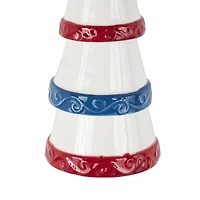 21" Red, White & Blue Ceramic Light House Windchime
