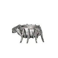 30" Silver Polystone Crab Weathered Decorative Bowl