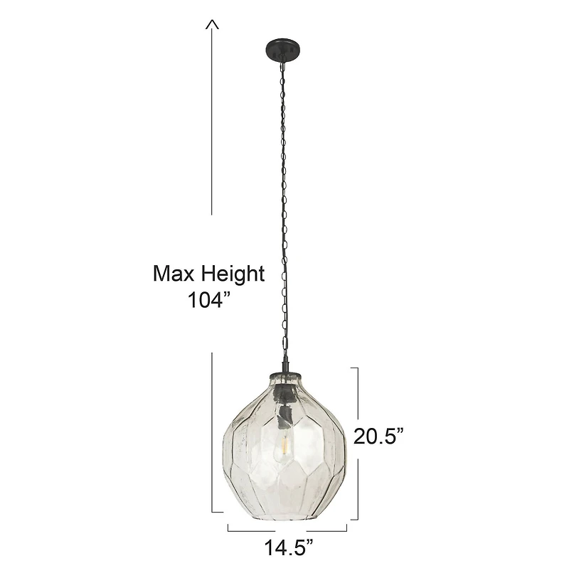 Hello Honey® Matte Black Oversized Geometric Glass Ceiling Light