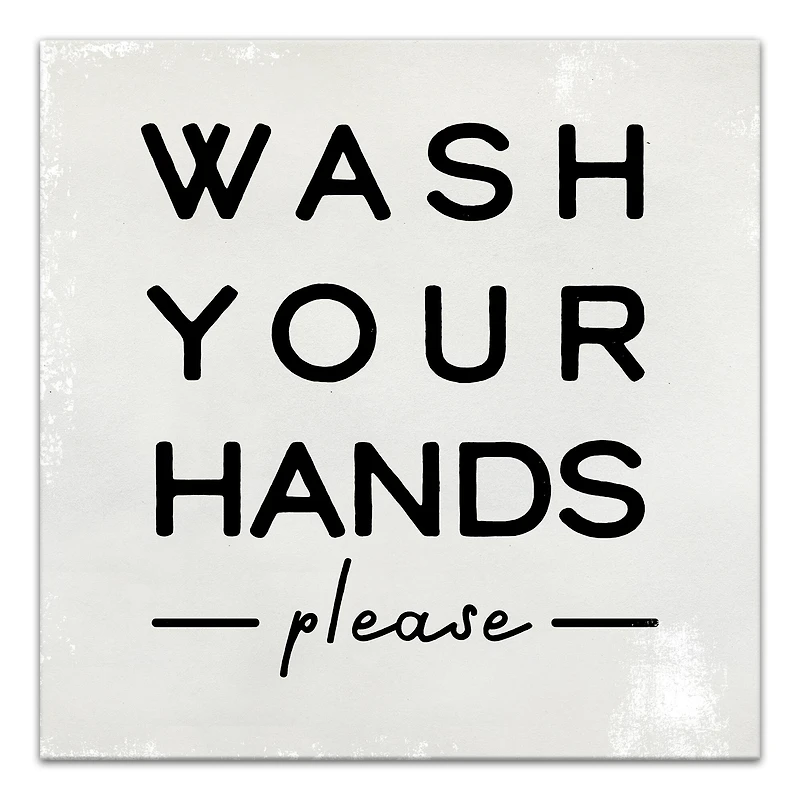 Wash Your Hands Please 12" x 12" Canvas Wall Art