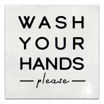 Wash Your Hands Please 12" x 12" Canvas Wall Art