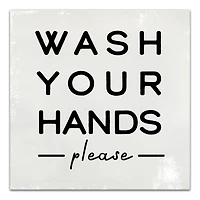Wash Your Hands Please 12" x 12" Canvas Wall Art