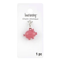 Metal Pink Pig Charm by Bead Landing™