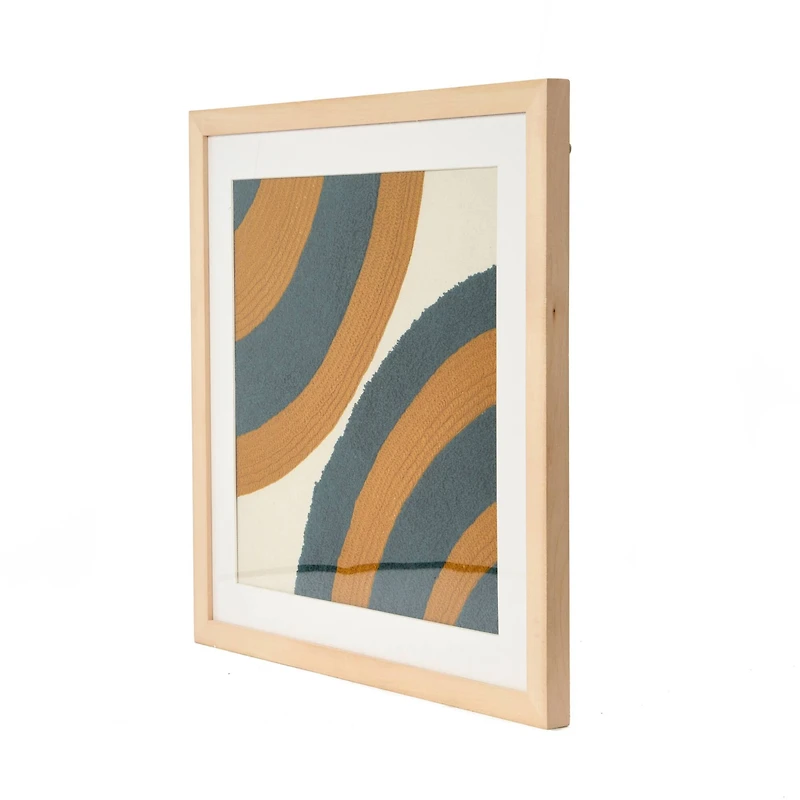 Hello Honey® Square Abstract Embroidery in Wood Frame