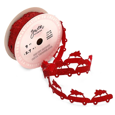 Gwen Studios 7/8" x 3yd. Die Cut Christmas Car Ribbon