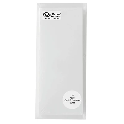 PA Paper™ Accents 3.5" x 8.5" Slimline Smooth Solar White Cards & Envelopes, 10ct