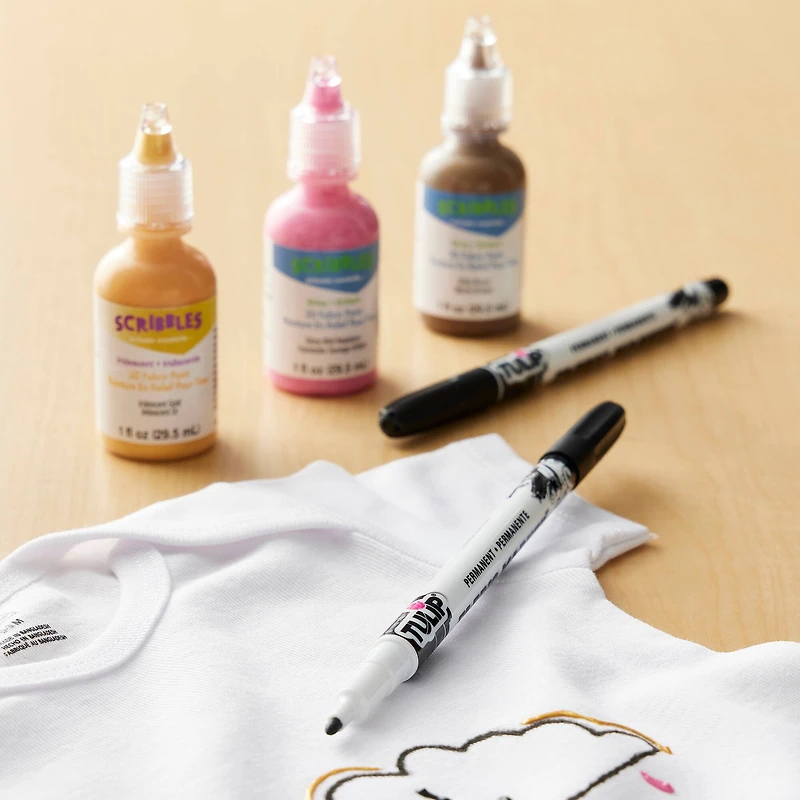 12 Packs: 2 ct. (24 total) Tulip® Fabric Markers® Fine Writers, Black