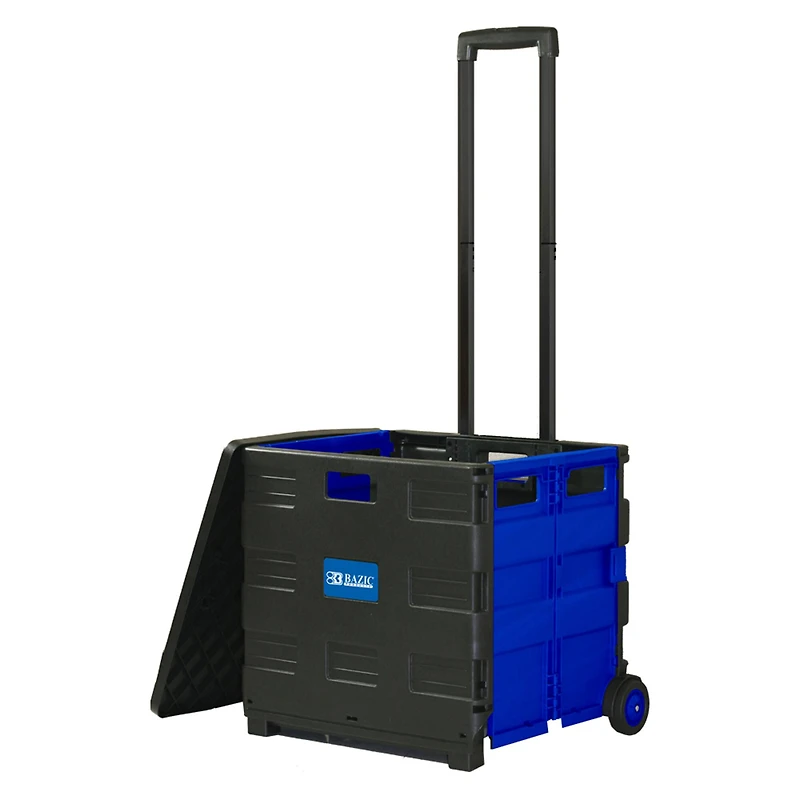 BAZIC® Folding Cart on Wheels with Lid Cover