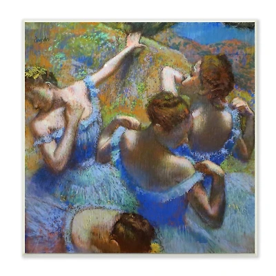 Stupell Industries Ballet Dancers Blue Green Classic Degas Painting,12" x 12"