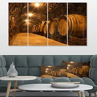 Designart - Oak Barrels in the Tunnel