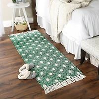 DII® Diamond Printed Off-White Hand-Loomed Shag Rug Runner 2ft. x 6ft
