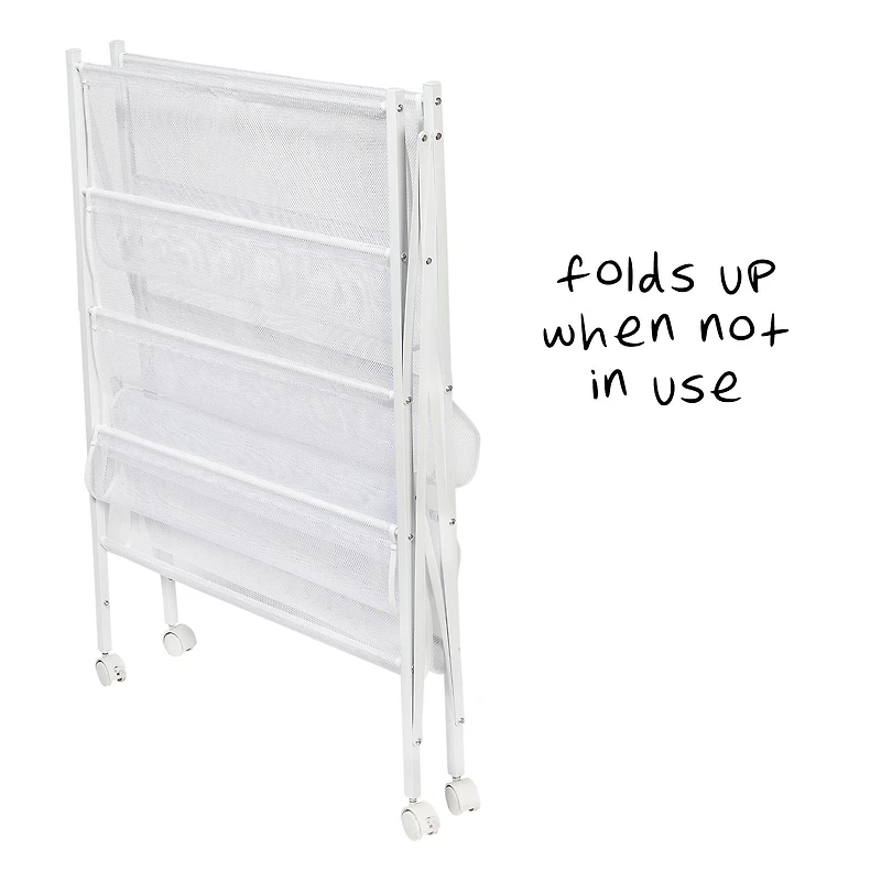 Honey Can Do White 5-Tier Rolling Clothes Drying Rack