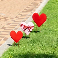 Glitzhome® 36" Set of 3 Valentine's Metal Stacked Heart Yard Stake