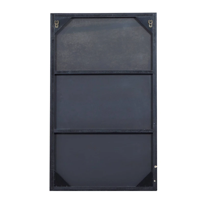 40" Black Contemporary Wood Wall Mirror