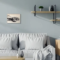 Stupell Industries Dog Paw Charcoal Design Minimal Tan Black in Gray Frame Wall Art