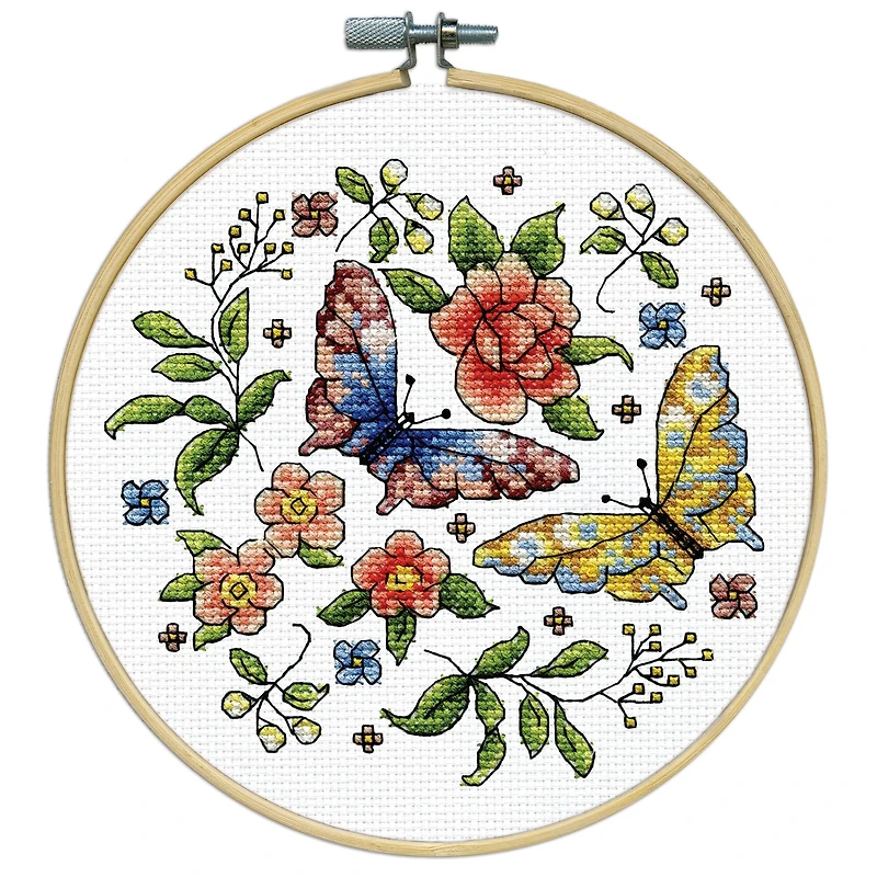 Design Works™ 8'' Round Butterfly Counted Cross Stitch Kit