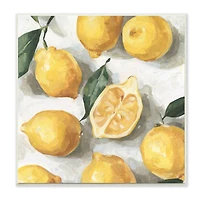Stupell Industries Soft Yellow Citrus Lemon Pile Over White Wood Wall Plaque