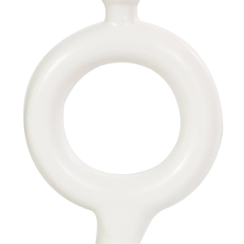 CosmoLiving by Cosmopolitan 9" Black & White Ceramic Geometric Ring Taper Candle Holder Set