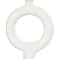 CosmoLiving by Cosmopolitan 9" Black & White Ceramic Geometric Ring Taper Candle Holder Set