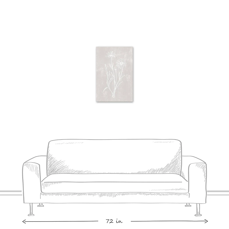 Simple White Floral I Canvas Wall Art