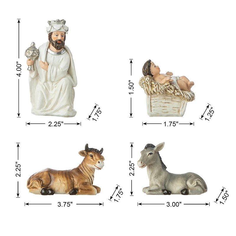 Glitzhome® 11 Piece Ivory Nativity Figurine Set
