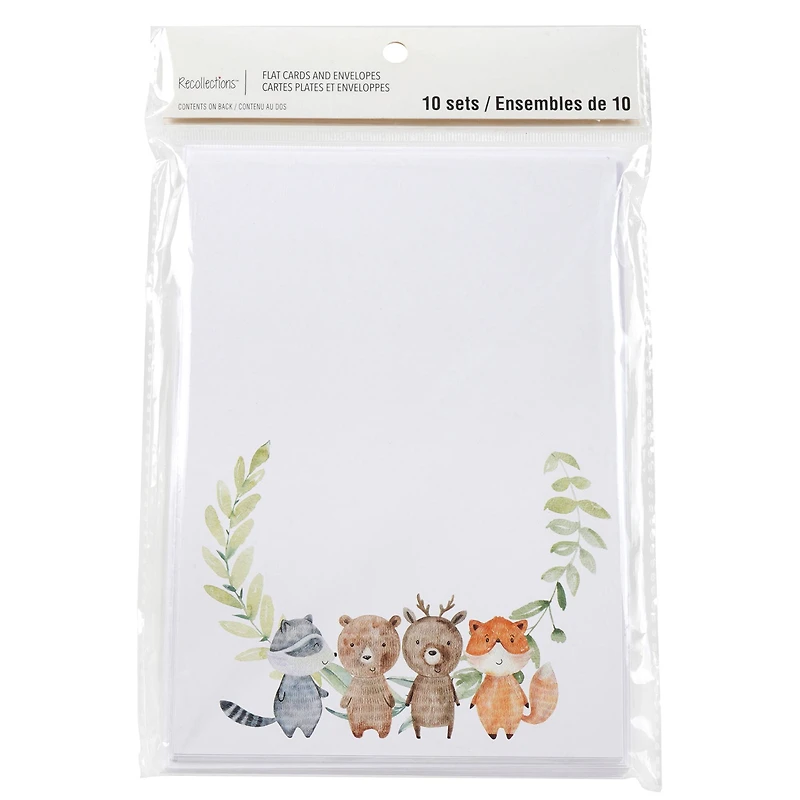 Woodland Animals Flat Cards & Envelopes by Recollections™, 5" x 7"